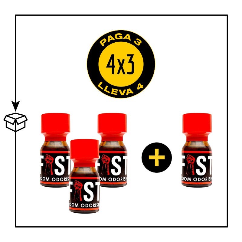 PACK 4 POPPERS MINI FIST 10ML