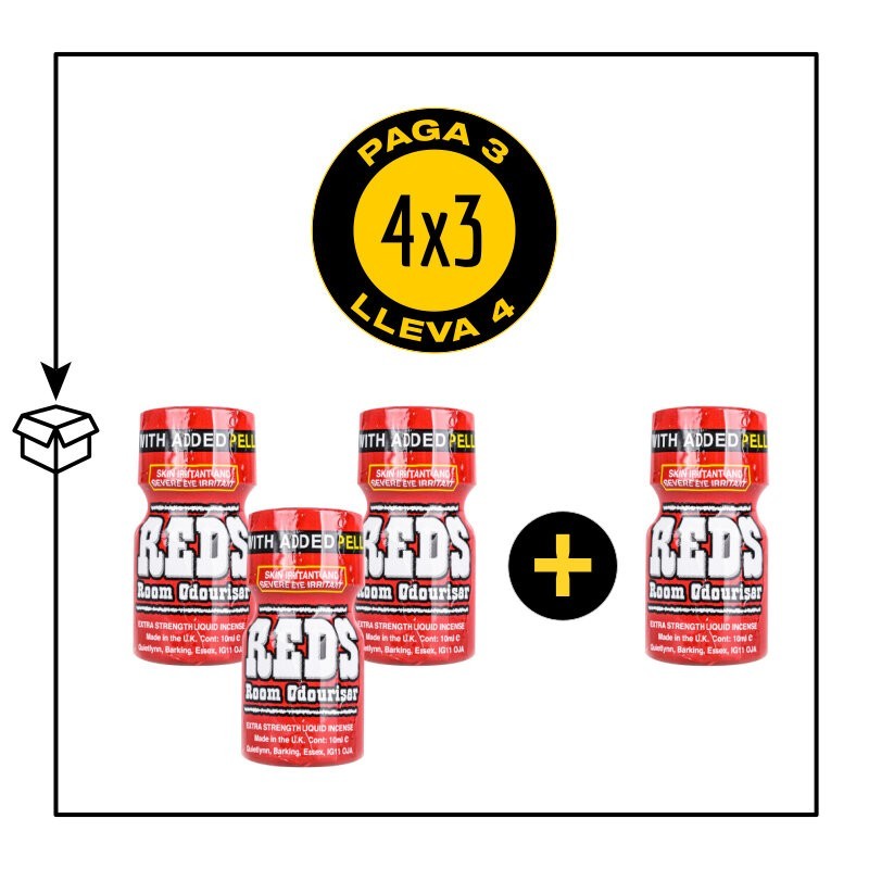 PACK 4 POPPERS REDS 10ML