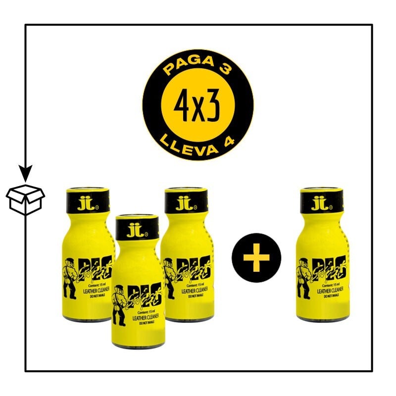 PACK 4 POPPERS PIG SWEAT 15ML PACK 4 POPPERS PIG SWEAT 15ML