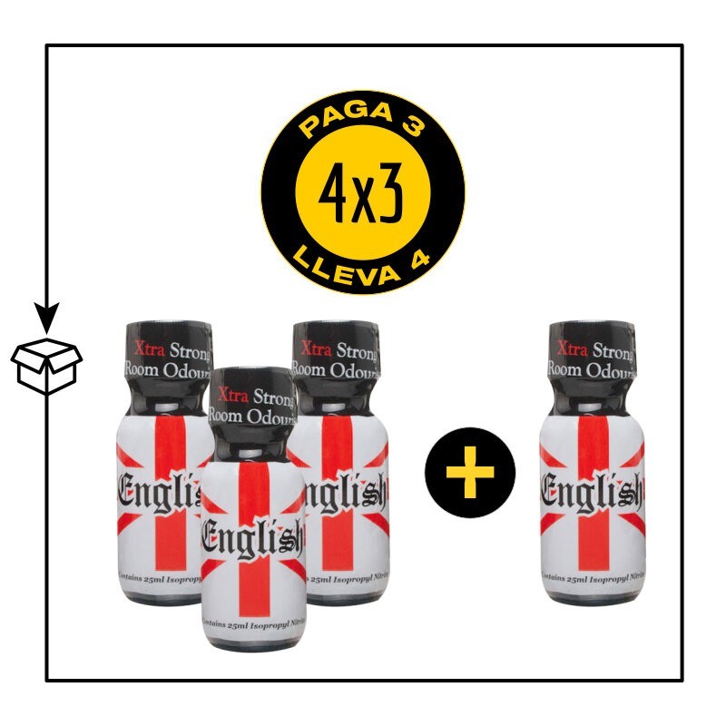 PACK 4 POPPERS ENGLISH POPPERS 25ML