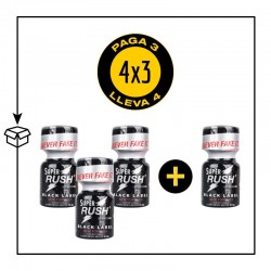 PACK 4 POPPERS SUPER RUSH BLACK LABEL 10ML