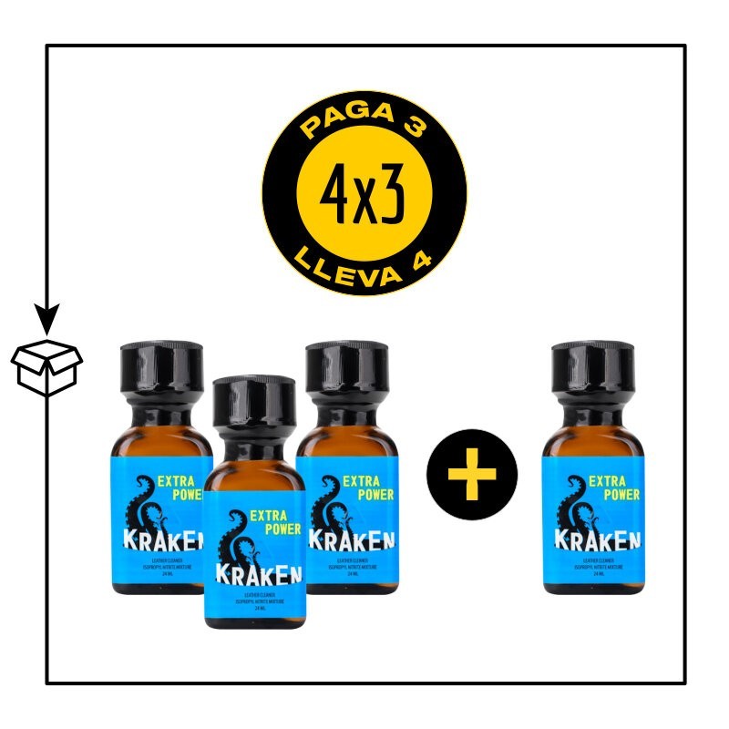 PACK 4 POPPERS KRAKEN 24ML