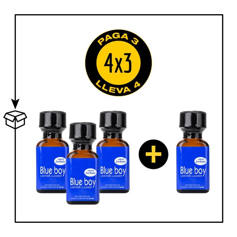 PACK 4 POPPERS BLUE BOY 24ML PACK 4 POPPERS BLUE BOY 24ML