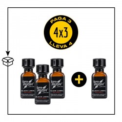 PACK 4 POPPERS SUPER RUSH BLACK LABEL 24ML