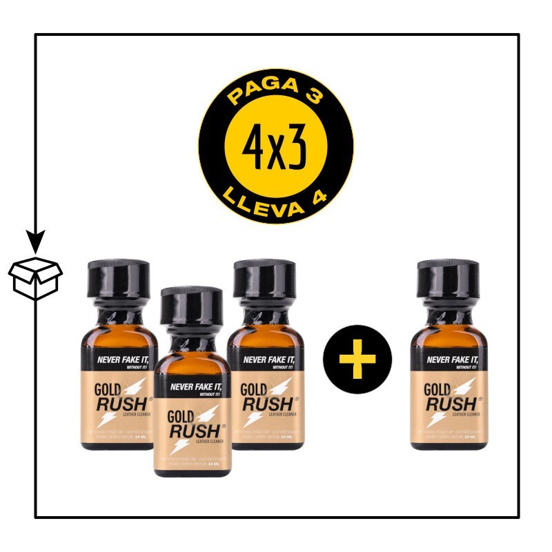 PACK 4 POPPERS GOLD RUSH 24ML PACK 4 POPPERS GOLD RUSH 24ML