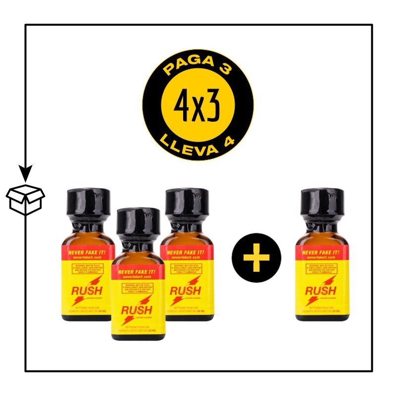 PACK 4 POPPERS RUSH AMARILLO PWD 24ML