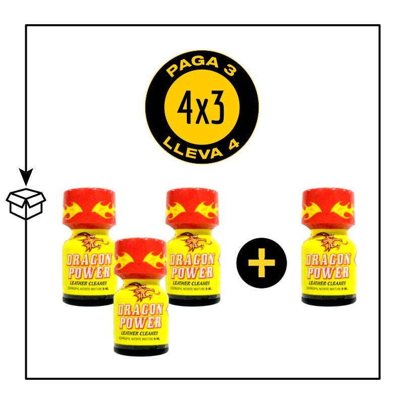 PACK 4 POPPERS DRAGON POWER 9ML