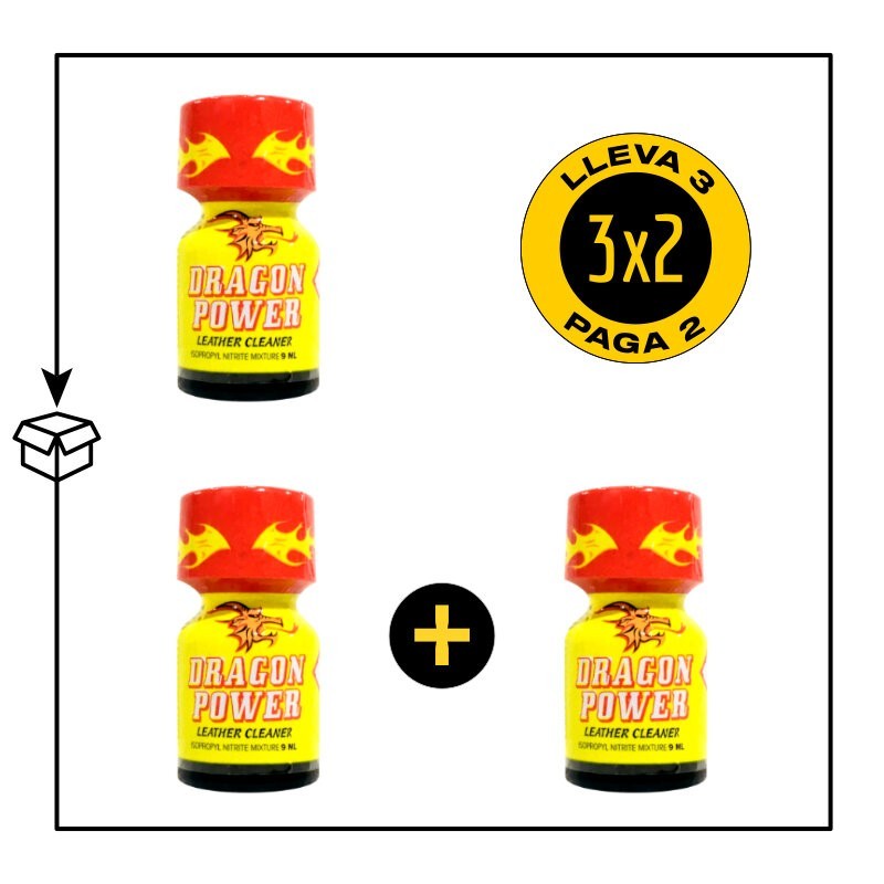 .PACK 3 POPPERS DRAGON POWER 9ML
