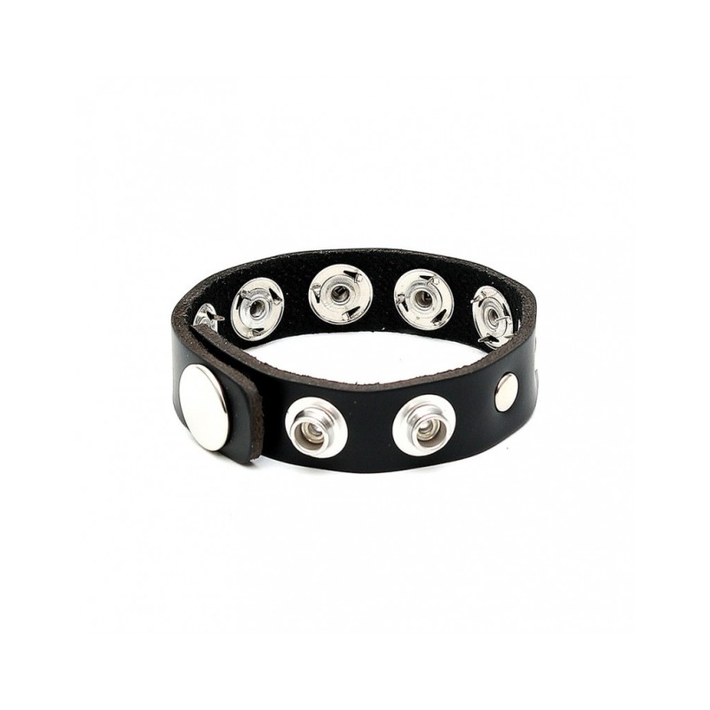 Anillo de cuero para el pene con clavos interiores – Ajustable con broches